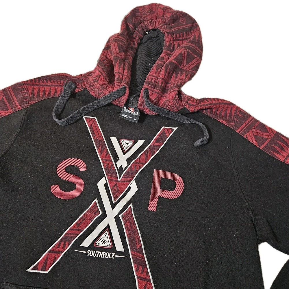 Vintage Y2K South Pole Baggy Hoodie Medium SouthPole M‎ Black Rare Lined